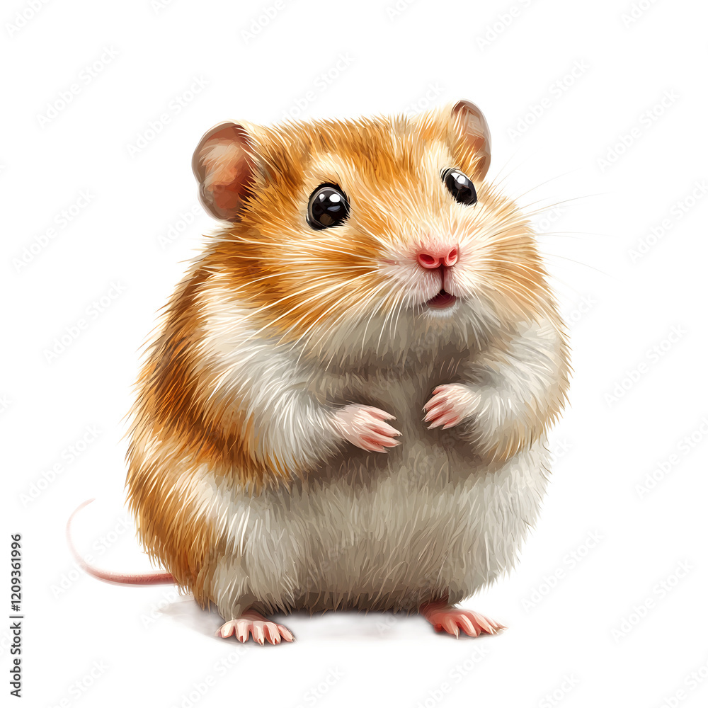Adorable Hamster in Closeup Portrait with Vibrant Fur Colors Adorable Hamster in Closeup Portrait with Vibrant Fur Colors