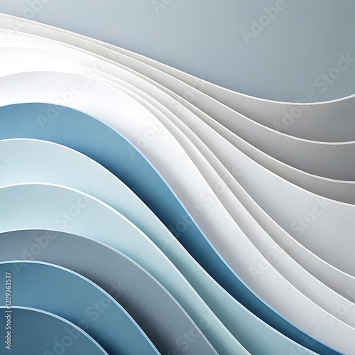 Genera un fondo de pantalla con curvas abstractas limpias minimalistas en colores grises, azules, blancos