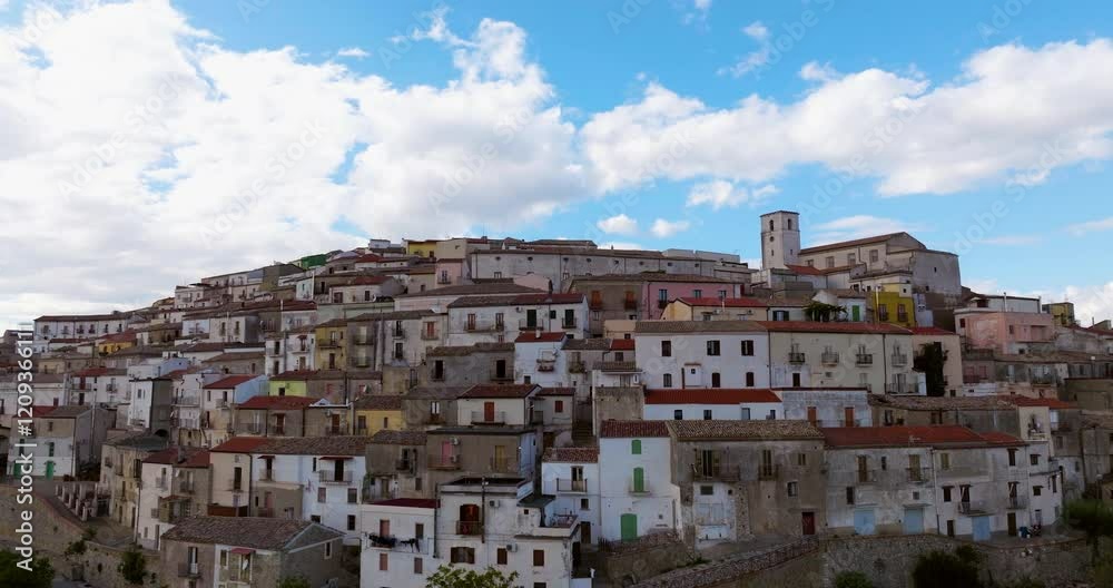 Rotondella Town In Matera, Basilicata, Italy - Drone Shot Rotondella Town In Matera, Basilicata, Italy - Drone Shot