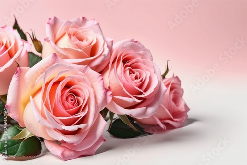 A pink rose frame with a blank card surrounded by pink roses, perfect for a romantic greeting or special occasion like Valentine's Day or a wedding