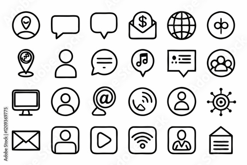 Contact icon vector graphics illustration SVG. icon, icons, web, set, symbol, internet, business, clock, button, time, website, illustration, message, phone, buttons, email, money, location, home, glo photo