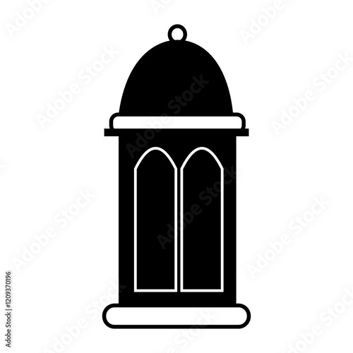 Islamic lantern silhouette icon design template