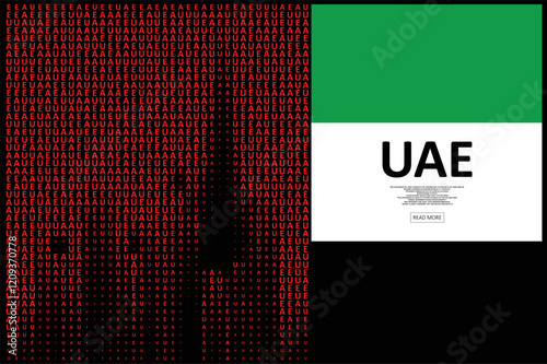 Abstract United Arab Emirates. Modern illustration in colors of the United Arab Emirates national flag. Graphic concept for your design