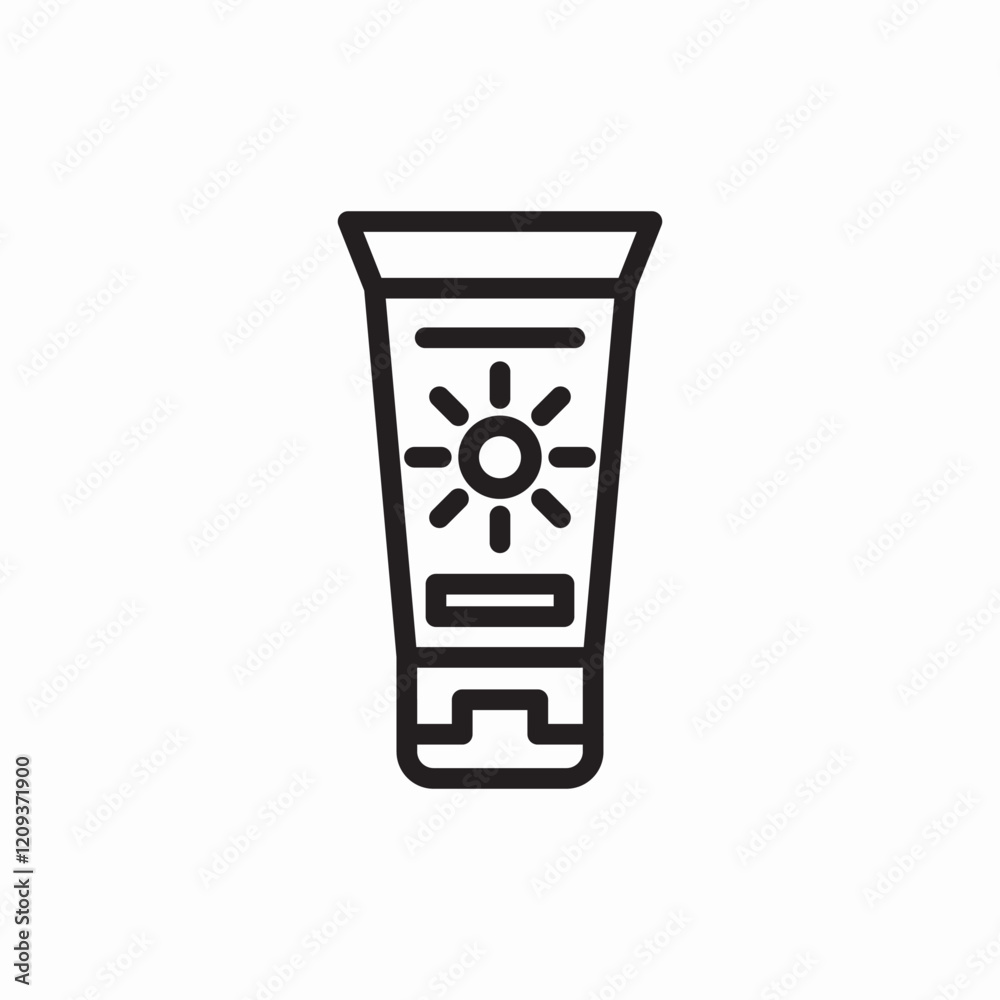 sunscreen protection beach summer icon vector sign sunscreen protection beach summer icon vector sign