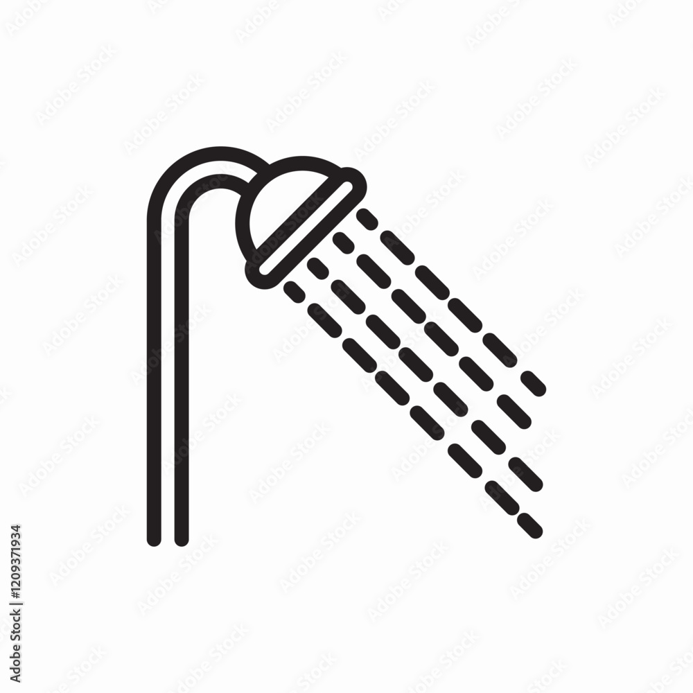 shower bathroom equipment home icon vector sign shower bathroom equipment home icon vector sign