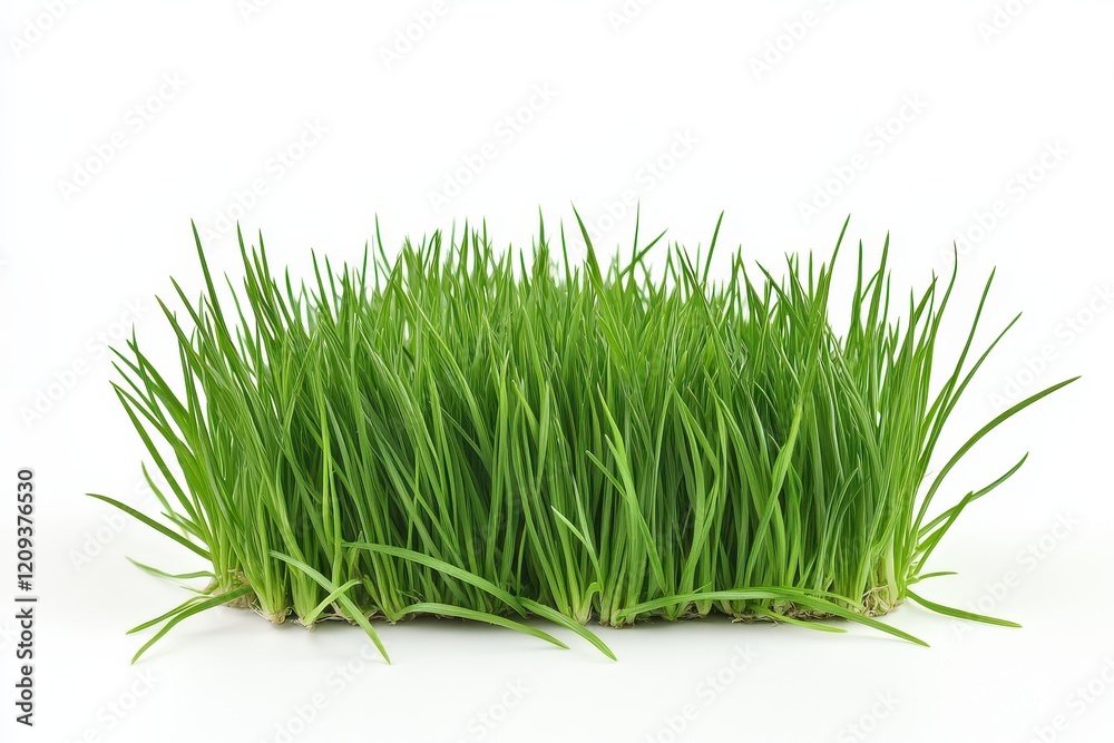 Fresh green grass tuft, isolated, white background, spring Fresh green grass tuft, isolated, white background, spring