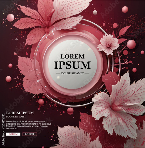 pink abstract background with white element for banner poster flyer design template