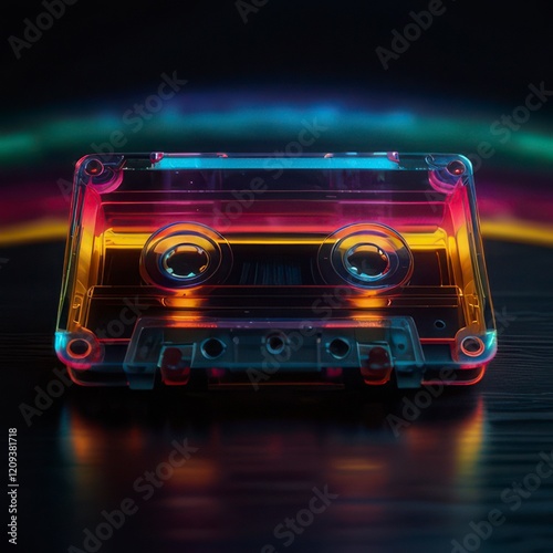 A weathered cassette tape partially buried.