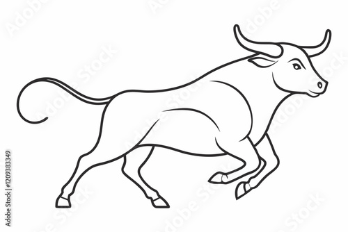 Wallpaper Mural Bull Outline Svg Vectors & Illustration. isolated illustration of bull, vector drawing
 Torontodigital.ca