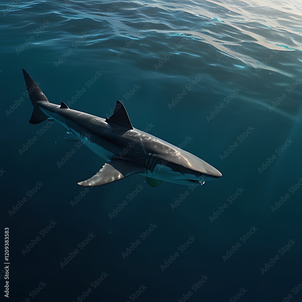 Fototapeta premium A view swimming shark showing vast.