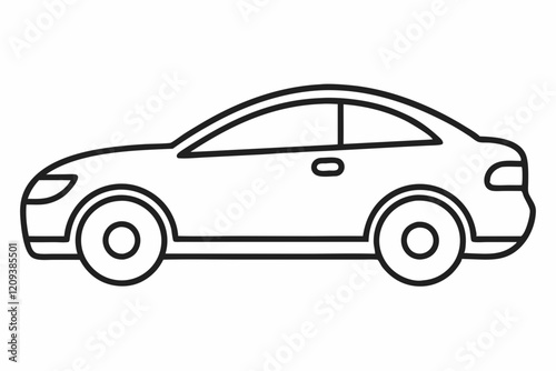 Car icon outline vector illustration. car line art design vector illustration
