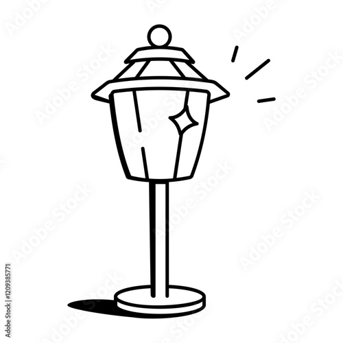 A hand drawn icon of garden lamp 

