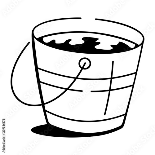 A hand drawn icon of water pail 
