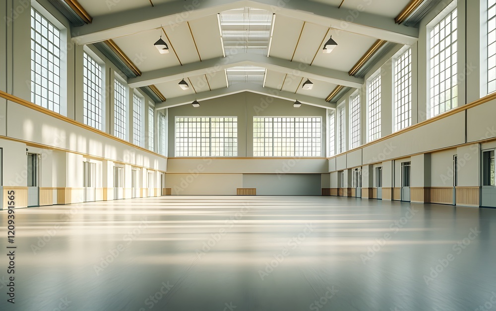 Bright assembly hall with high ceilings, wide open space, and neutral walls. Ideal for formal gatherings or presentations. Bright assembly hall with high ceilings, wide open space, and neutral walls. Ideal for formal gatherings or presentations.