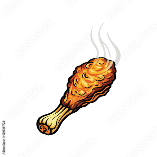 A cartoon drumstick with a stylized "D" drawn in a playful, whimsical style.