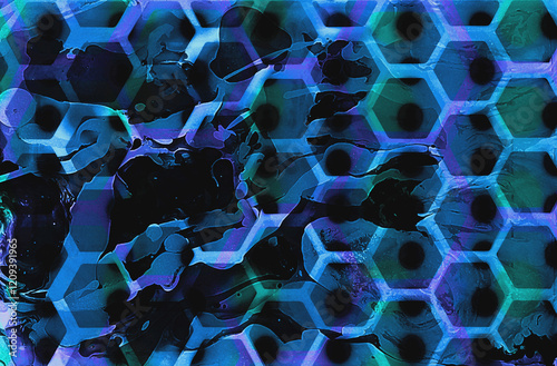 an illustration made of rgb light material and blending various textures