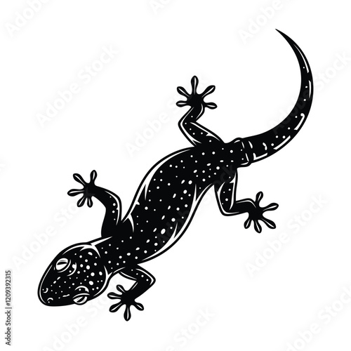 Gecko silhouette vector clipart design.