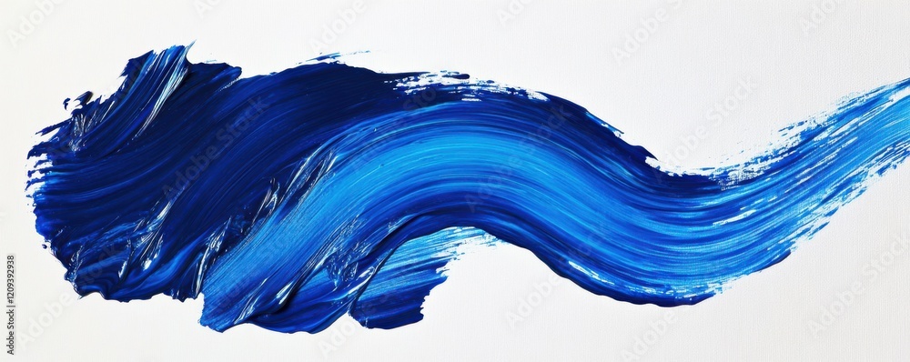 A bold, textured brushstroke of vibrant blue paint sweeping across a white canvas, symbolizing creativity, expression, and the power of color in art A bold, textured brushstroke of vibrant blue paint sweeping across a white canvas, symbolizing creativity, expression, and the power of color in art