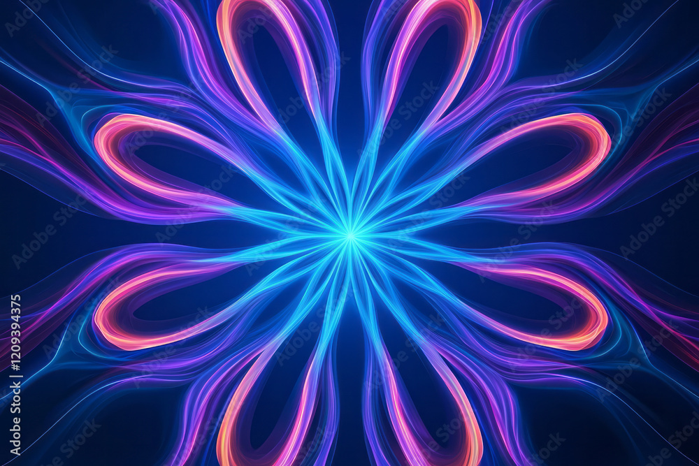 An elegant abstract radiating light pattern featuring fine red and blue lines extending from the center, creating a sophisticated visual effect, An elegant abstract radiating light pattern featuring fine red and blue lines extending from the center, creating a sophisticated visual effect,