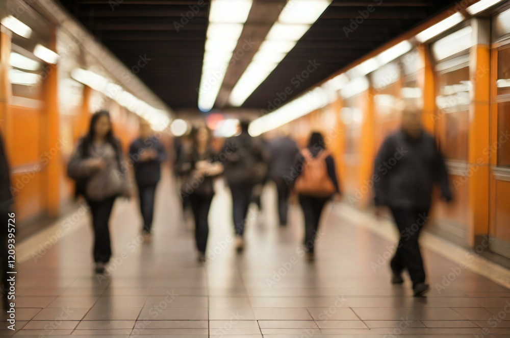 Fototapeta premium people walking in subway