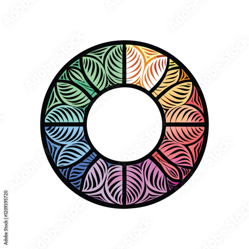 A mesmerizing circular design composed of overlapping shades, creating a dynamic and abstract visual.