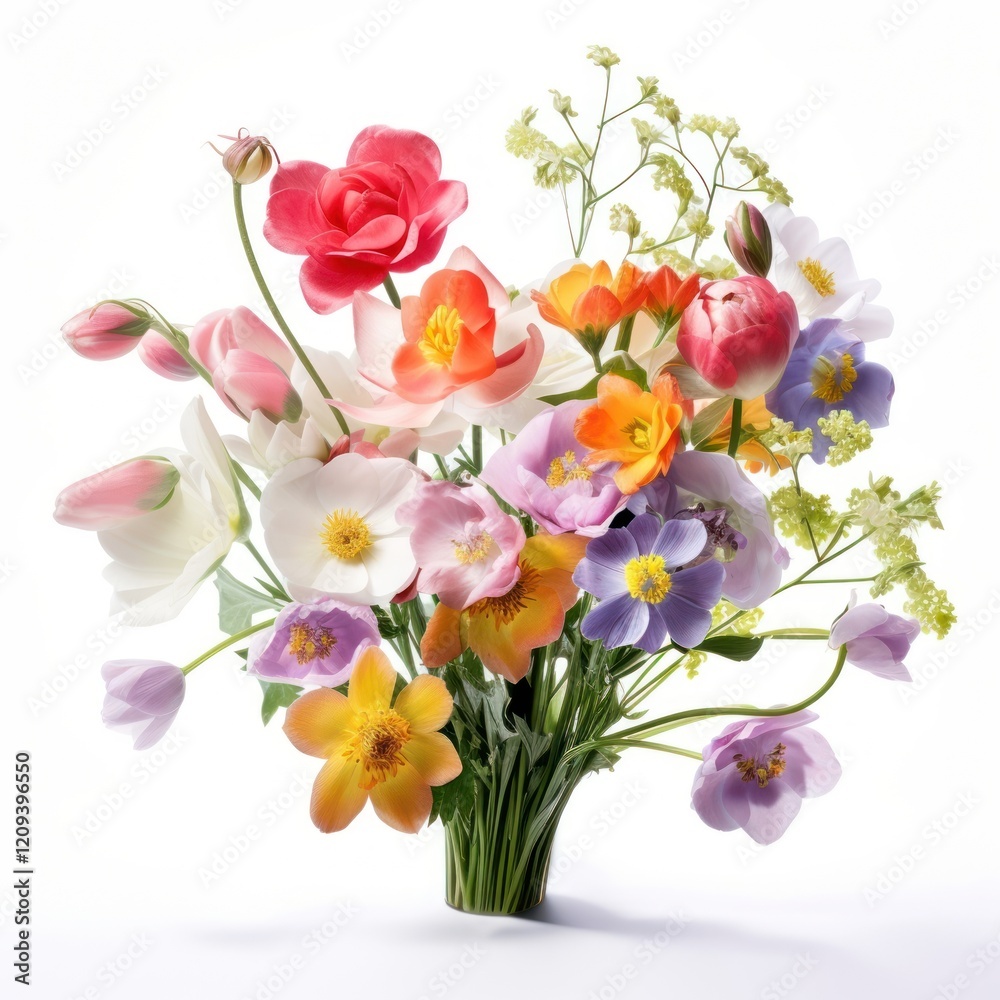 Naklejka premium Colorful bouquet of spring flowers