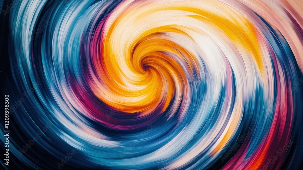 Fototapeta premium Vortex formed by blending colorful paint, abstract image