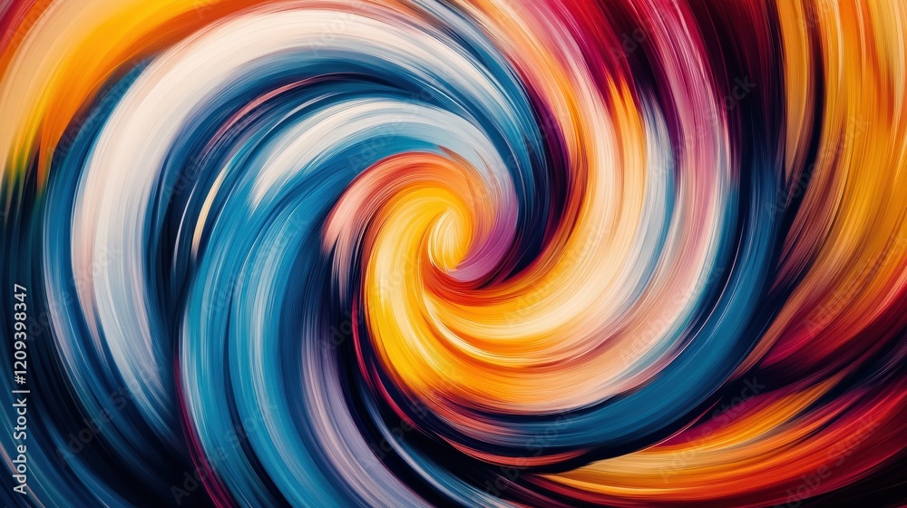 Fototapeta premium Vortex formed by blending colorful paint, abstract image