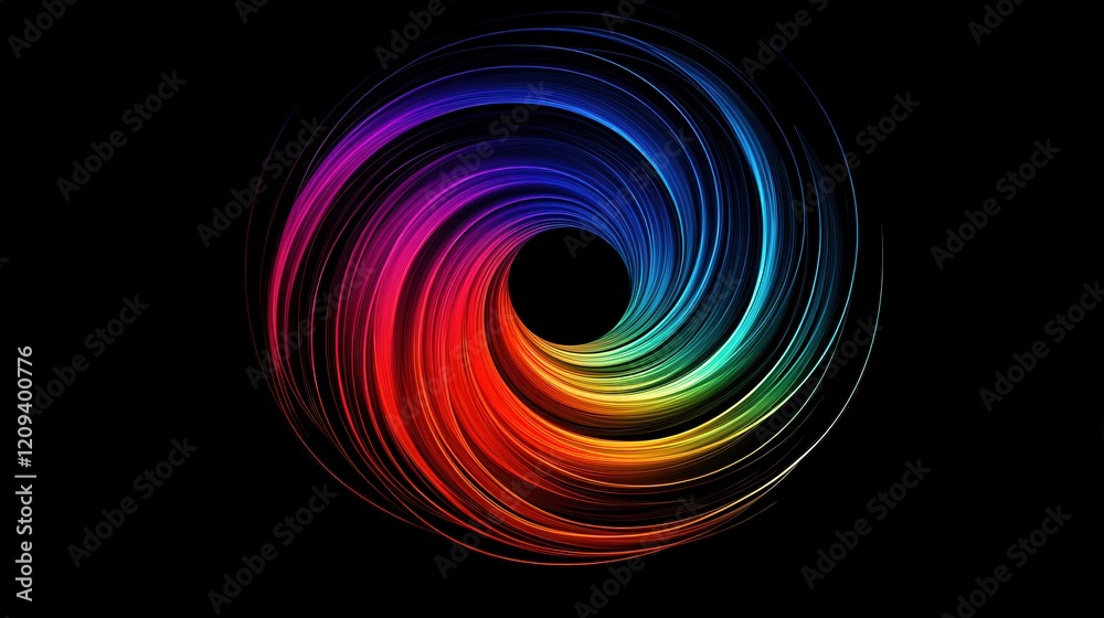 Vortex formed by blending red, orange, and blue paint, abstract image Vortex formed by blending red, orange, and blue paint, abstract image