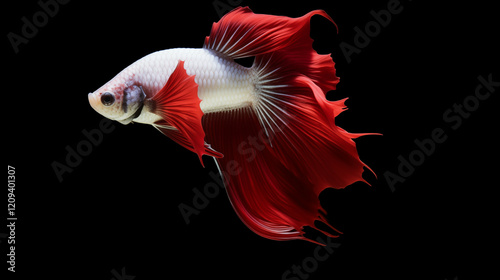 Flaring Halfmoon Betta with Detailed Scales and Gradient Background