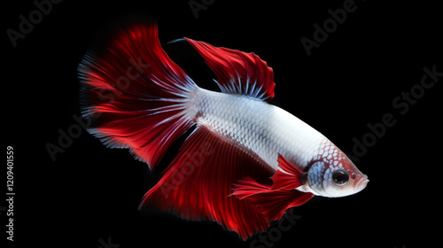 Close-Up of Halfmoon Betta Fish with Ultra-Detailed Scales
