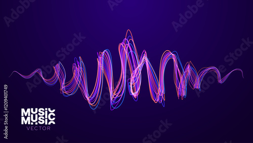 Abstract Digital EQ Music Equalizer. Sound Wave Design Element. Speaking Sound Wave Vector Illustration. Artificial Intelligence AI Assistant Voice Visualization.