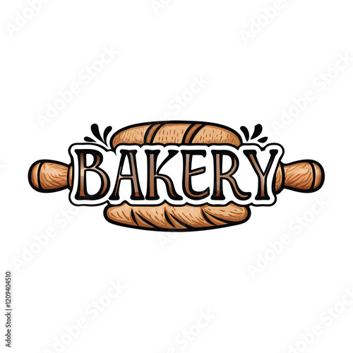 Design a minimalist bakery logo featuring a stylized loaf of bread, incorporating a warm color palette and a handwritten font for the bakery name.