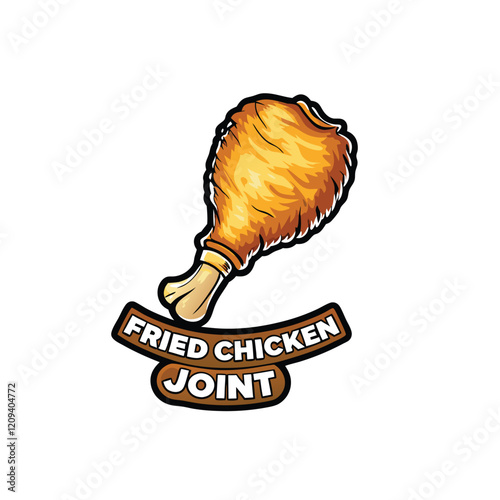 Design a logo featuring a fried chicken leg and a stylized rust element, creating a bold and memorable image.