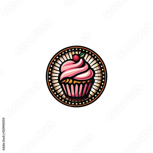 Design a minimalist logo featuring a simple cupcake icon with a subtle "past" theme.