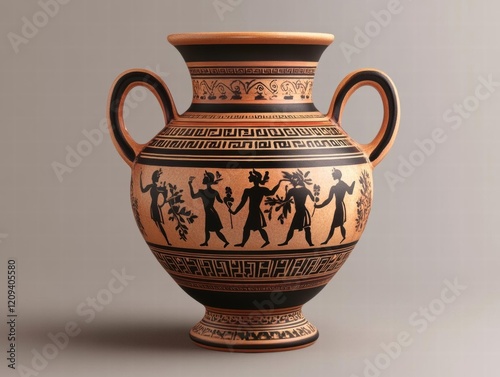 Ancient Greek Black-Figured Amphora: A Glimpse into Athenian Art photo