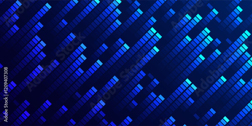 Big Data Flying Pixels. Blockchain Computer Data Flow Flying Bits Visualization. Computer Memory Buffer Overflow Problem. Pixel Data Flow Matrix in Metaverse Cyberspace Vector Illustration.