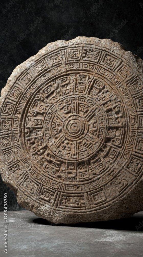 Obraz premium Ancient Mayan Calendar Stone: A Window into the Past