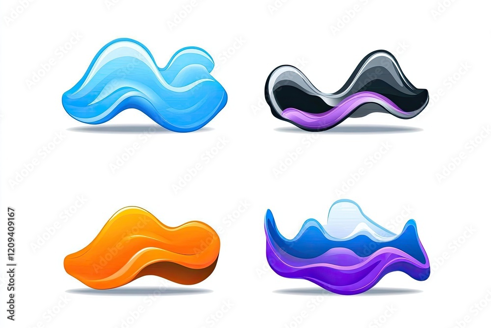 Abstract fluid shapes in vibrant colors creating a modern design suitable for backgrounds Abstract fluid shapes in vibrant colors creating a modern design suitable for backgrounds