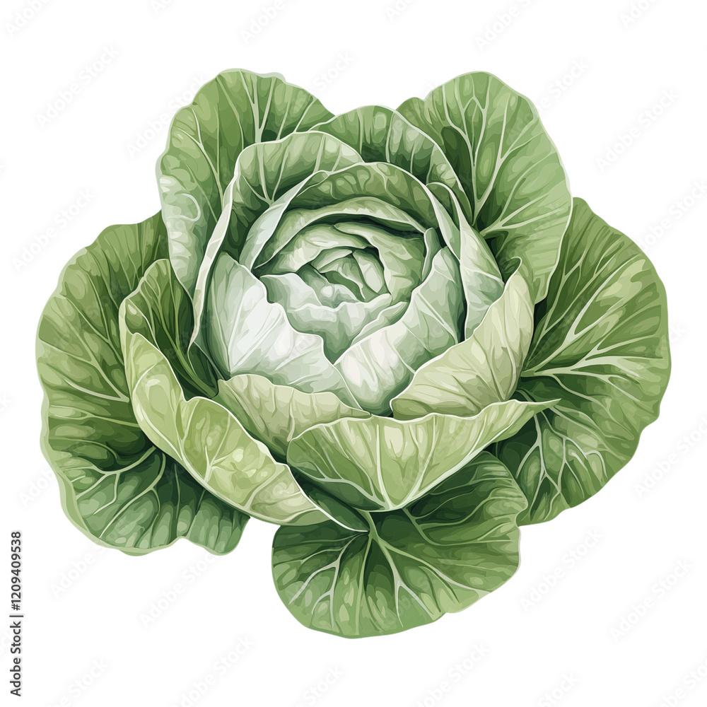 Fototapeta premium Cabbage isolated on a white background.