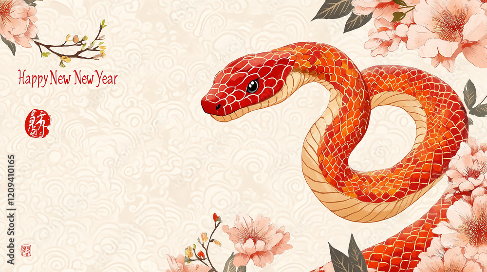 Obraz premium Chinese New Year 2025: Year of the Snake