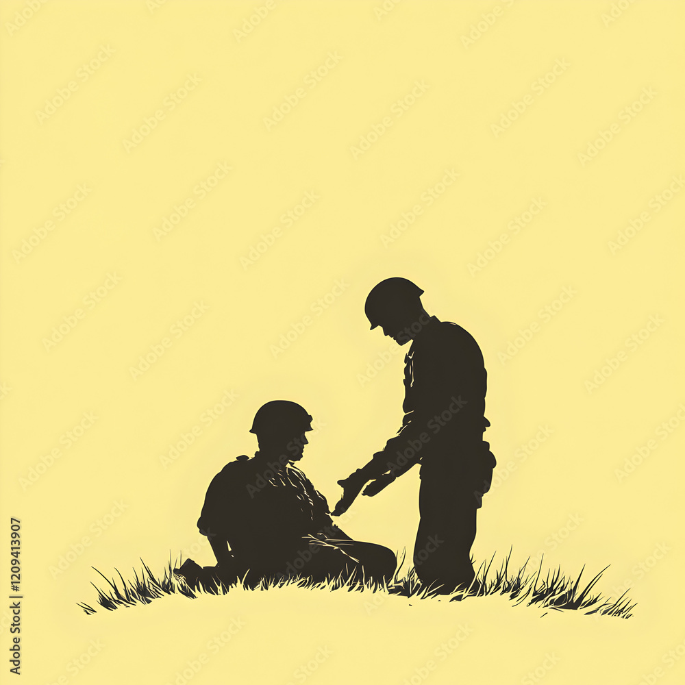 A simple vector of a combat medic treating a soldier in the field. Combat medic treating.
A simple vector of a combat medic treating a soldier in the field. Combat medic treating.