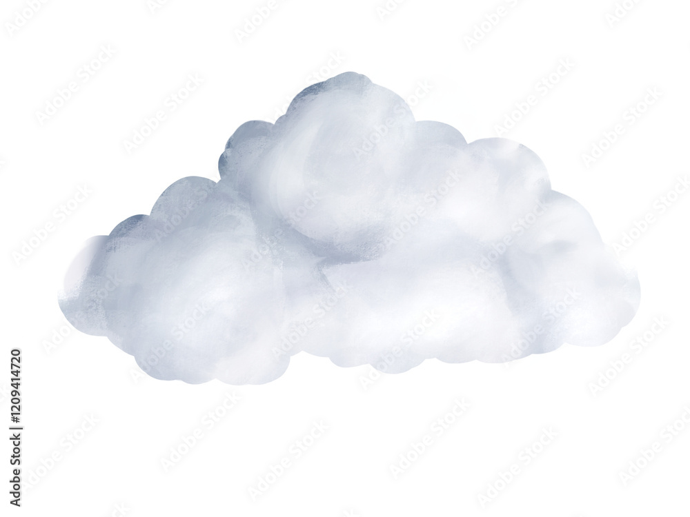 watercolor of fluffy cloud isolate on transparency background watercolor of fluffy cloud isolate on transparency background