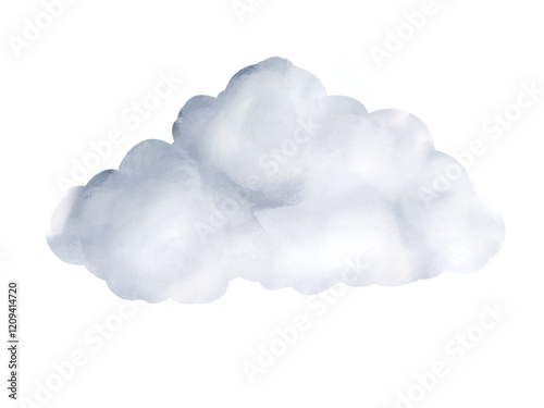 watercolor of fluffy cloud isolate on transparency background