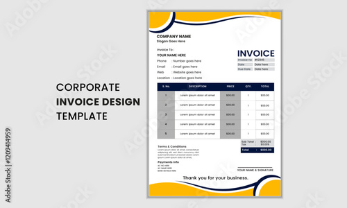 professional business invoice design layout, Minimal Corporate Business Invoice design template vector illustration, Bill form price invoice.