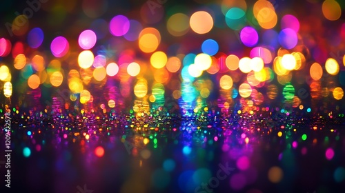 vibrant multicolored disco lights reflecting off a shiny surface