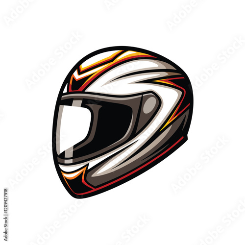 Design a futuristic helmet with sharp, angular lines and geometric shapes.  The helmet should have a sleek and minimalist design, incorporating advanced technological features.