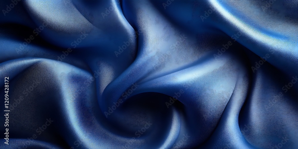 Obraz premium Smooth blue silk fabric texture.