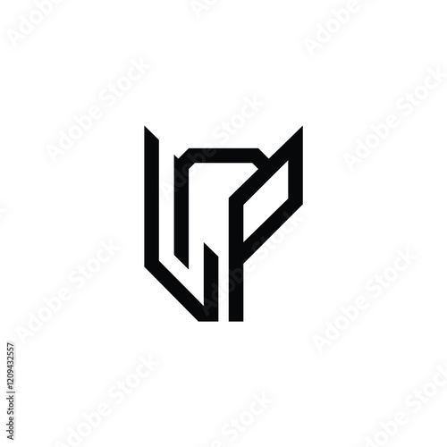 LP monogram logo design letter text name symbol monochrome logotype alphabet character simple logo