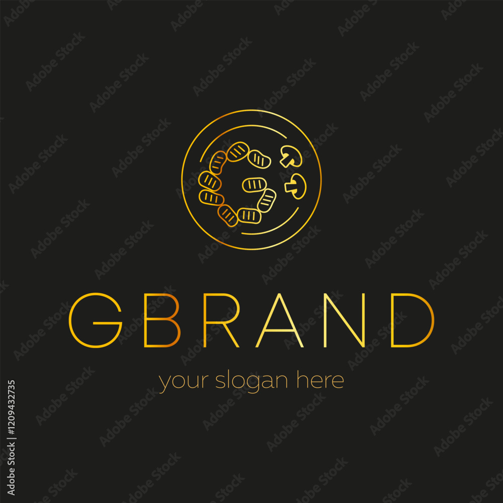 Fototapeta premium G brand logo vector template on black background